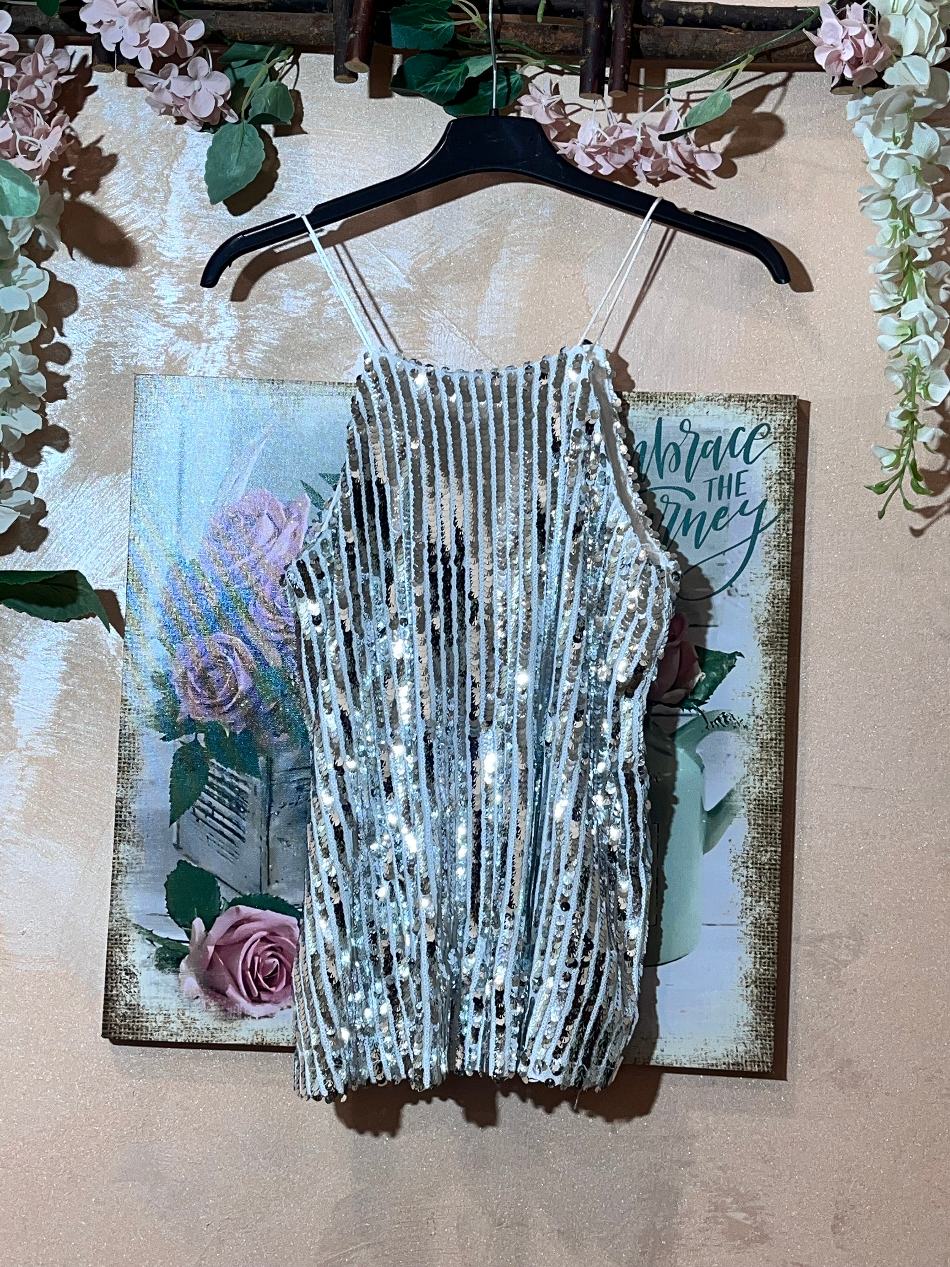 Canotta con paillettes
